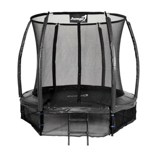 Trampolina Ogrodowa Jumpi 252cm/8FT Maxy Comfort Plus CZARNA Z Wewnętrzną Siatką
