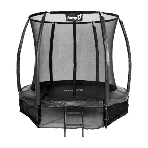 Trampolina Ogrodowa Jumpi 252cm/8FT Maxy Comfort Plus CZARNA Z Wewnętrzną Siatką