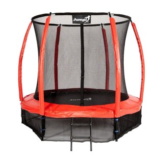 Trampolina Ogrodowa Jumpi 252cm/8FT Maxy Comfort Plus Czerwona Z Wewnętrzną Siatką