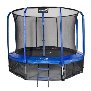 Trampolina Ogrodowa Jumpi 312cm/10FT Maxy Comfort Niebieska Z Wewnętrzną Siatką