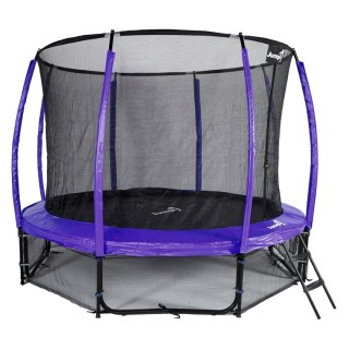 Trampolina Ogrodowa Jumpi 312cm/10FT Maxy Comfort Plus Fioletowa Z Wewnętrzną Siatką