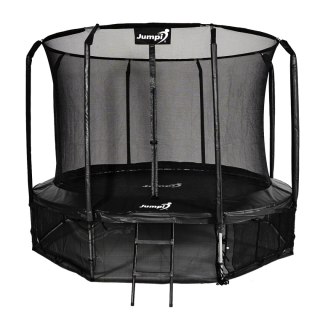 Trampolina Ogrodowa Jumpi 374cm/12FT Maxy Comfort Czarna Z Wewnętrzną Siatką