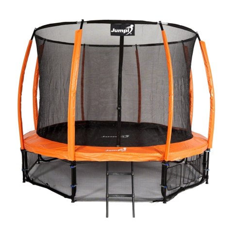 Trampolina Ogrodowa Jumpi 374cm/12FT Maxy Comfort Plus Pomarańczowa Z Wewnętrzną Siatką