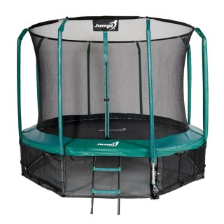 Trampolina Ogrodowa Jumpi 374cm/12FT Maxy Comfort Zielona Z Wewnętrzną Siatką