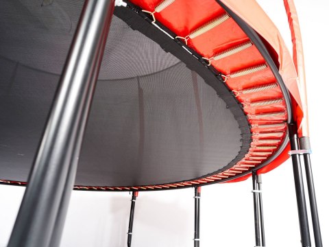Trampolina Ogrodowa Jumpi 374cm/12FT Maxy Comfort Zielona Z Wewnętrzną Siatką