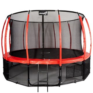 Trampolina Ogrodowa Jumpi 435cm/14FT Maxy Comfort Plus Czerwona Z Wewnętrzną Siatką