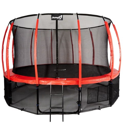 Trampolina Ogrodowa Jumpi 435cm/14FT Maxy Comfort Plus Czerwona Z Wewnętrzną Siatką