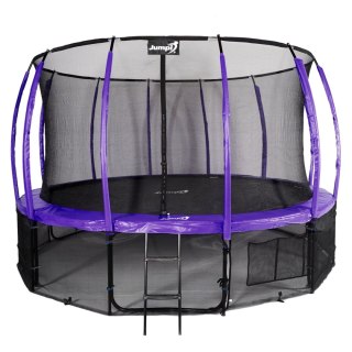 Trampolina Ogrodowa Jumpi 435cm/14FT Maxy Comfort Plus Fioletowa Z Wewnętrzną Siatką
