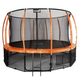 Trampolina Ogrodowa Jumpi 435cm/14FT Maxy Comfort Plus Pomarańczowa Z Wewnętrzną Siatką