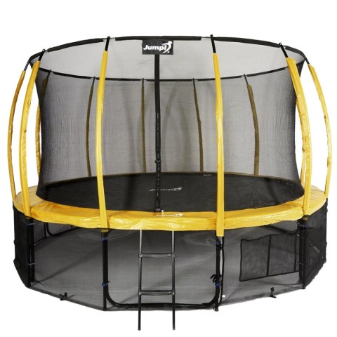 Trampolina Ogrodowa Jumpi 435cm/14FT Maxy Comfort Plus Żółta Z Wewnętrzną Siatką