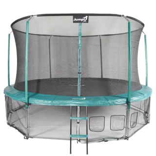 Trampolina Ogrodowa Jumpi 435cm/14FT Maxy Comfort Zielona Z Wewnętrzną Siatką