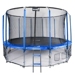 Trampolina Ogrodowa Jumpi 487cm/16FT Maxy Comfort Niebieska Z Wewnętrzną Siatką