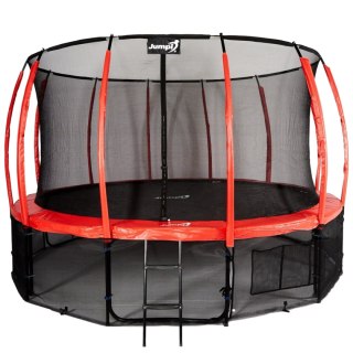 Trampolina Ogrodowa Jumpi 487cm/16FT Maxy Comfort Plus Czerwona Z Wewnętrzną Siatką