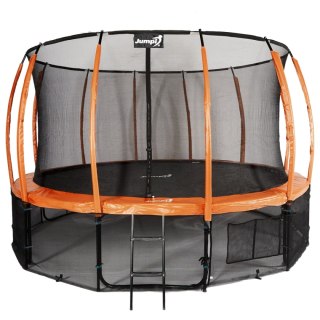 Trampolina Ogrodowa Jumpi 487cm/16FT Maxy Comfort Plus Pomarańczowa Z Wewnętrzną Siatką