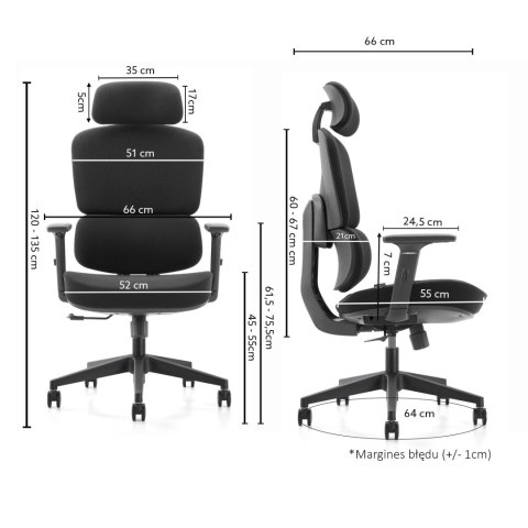 Fotel ergonomiczny ANGEL biurowy obrotowy Regulo