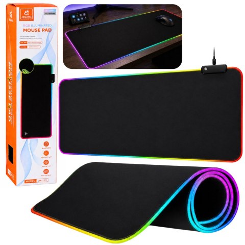 Podkładka pod mysz i klawiaturę RGB LED, 80 × 30 cm