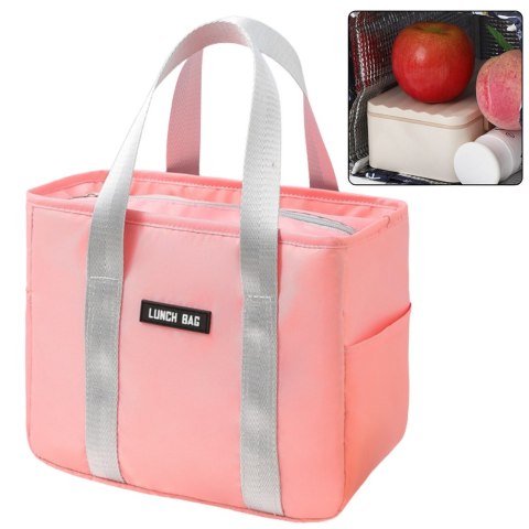 Torba termiczna Lunch Bag na śniadanie, jasnoróżowa, 24 cm