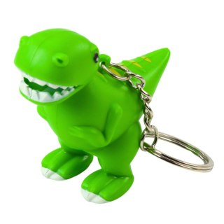 Brelok Dinozaur z latarką LED i dźwiękiem, zielony