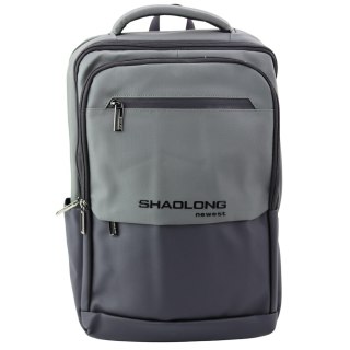 Plecak miejski na laptopa 16 l z USB, czarno-szary
