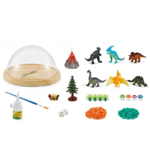 Terrarium z dinozaurami - lampka LED z pozytywką DIY