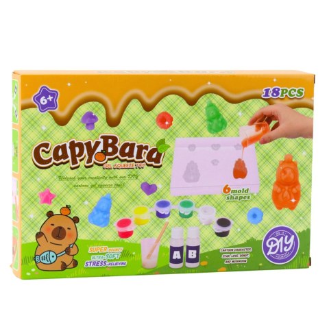 Zestaw DIY Kapibara do tworzenia żelowych figurek, 18 elementów
