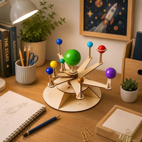 Drewniany model Układu Słonecznego DIY