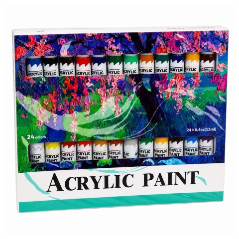 Farby akrylowe artystyczne 24 kolory po 12 ml