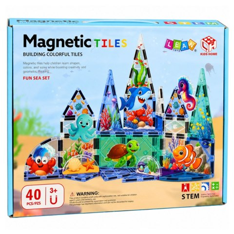 Klocki Magnetyczne Konstrukcyjne Zwierzęta Morskie Ocean 40 el.