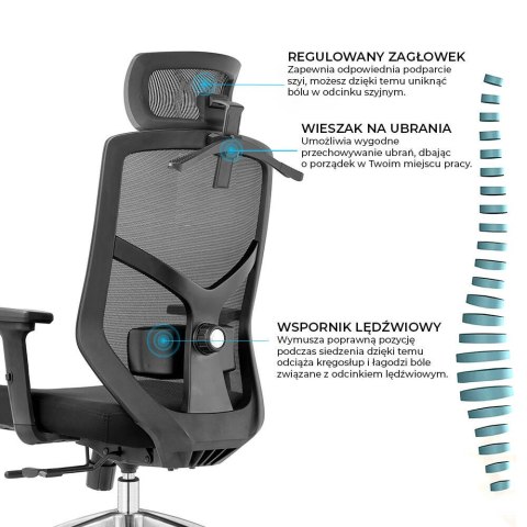 Fotel biurowy ergonomiczny Rosa bordowy ANGEL
