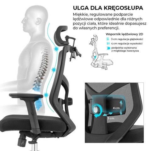 Fotel biurowy ergonomiczny Rosa czarny ANGEL