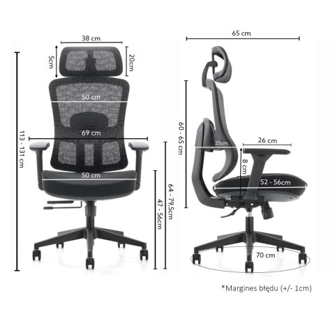 Fotel ergonomiczny ANGEL biurowy obrotowy Homer S