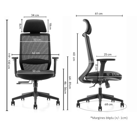 Fotel ergonomiczny ANGEL biurowy obrotowy Perun