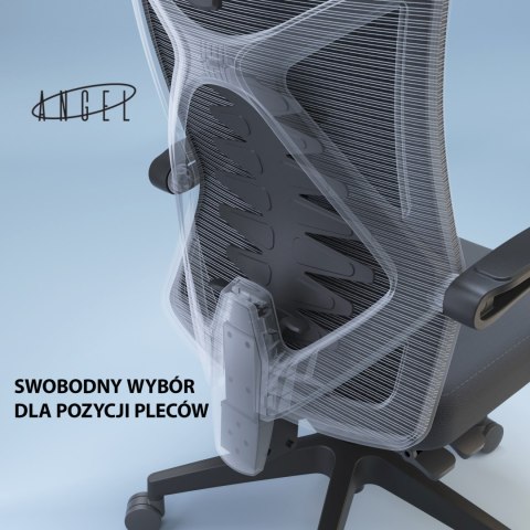 Fotel ergonomiczny ANGEL biurowy obrotowy Spino czarny