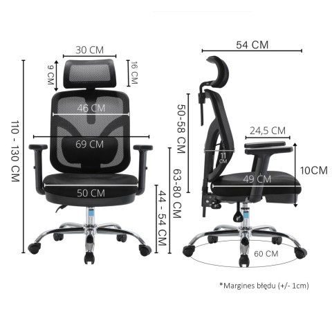 Fotel ergonomiczny ANGEL biurowy obrotowy jOkasta Niebieska