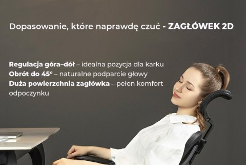Fotel ergonomiczny ANGEL biurowy obrotowy kalistO Grafitowy