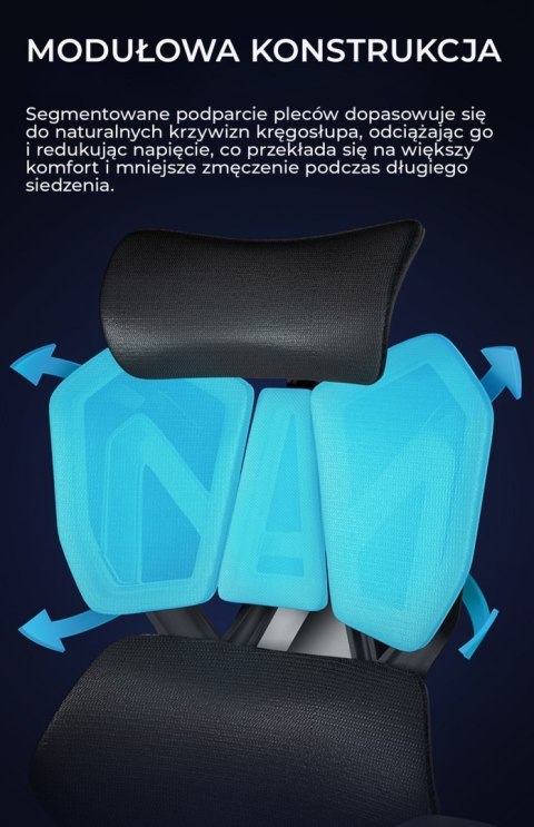 Fotel ergonomiczny gamingowy Angel Furia PRO z podnóżkiem